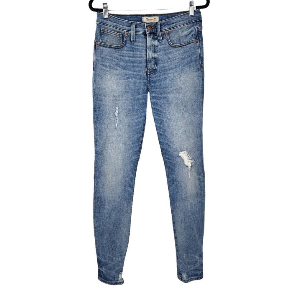 Madewell Women's Distressed 9” Light Wash High Rise Skinny Jeans Size 27